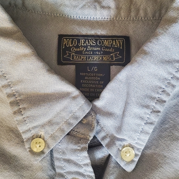 Polo Ralph Lauren Button Down Denim Top size large - Picture 3 of 4